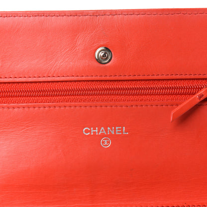 Chanel Patent Quilted Wallet On Chain WOC Red 11 of 14