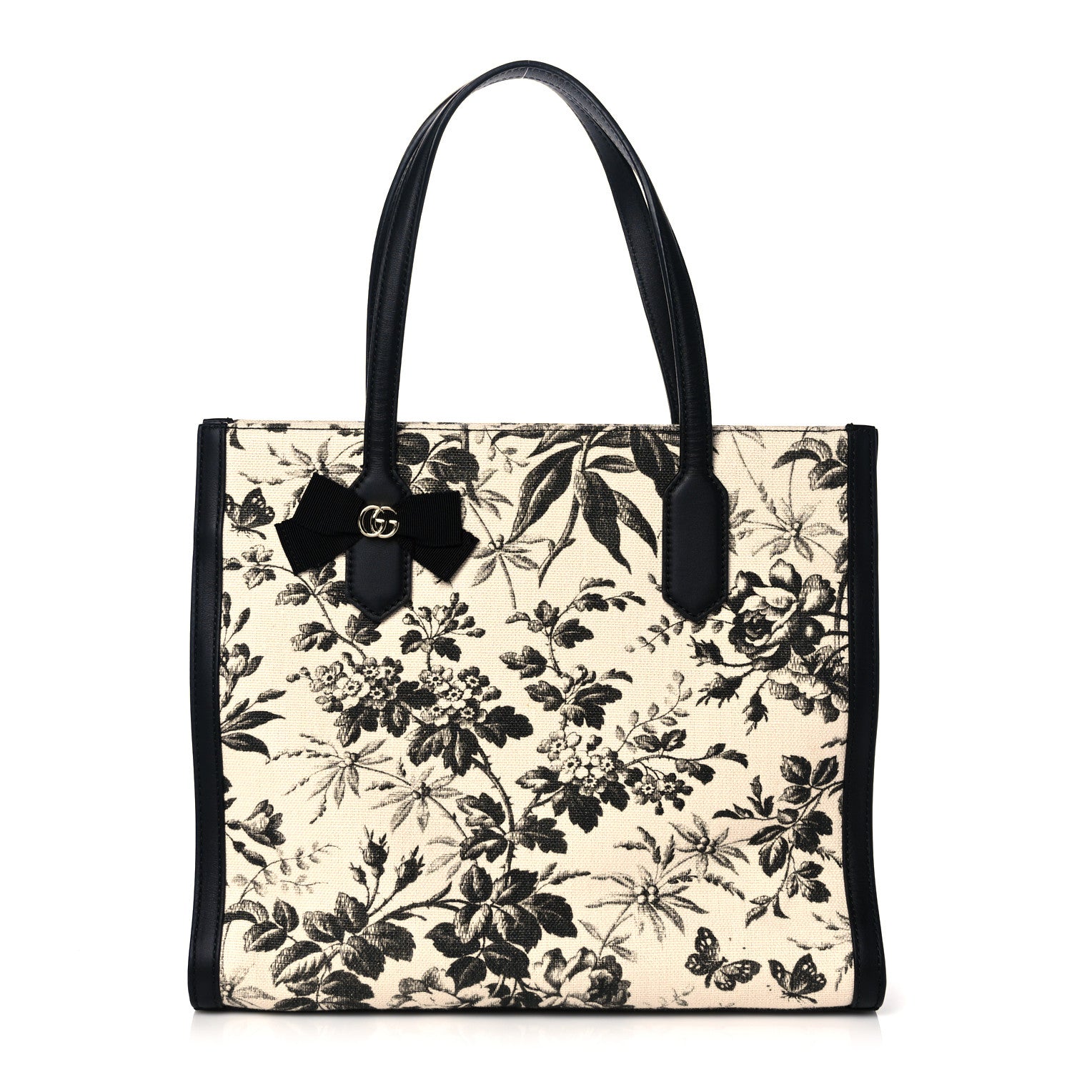 Gucci Canvas Herbarium Print Tote Black 1 of 14