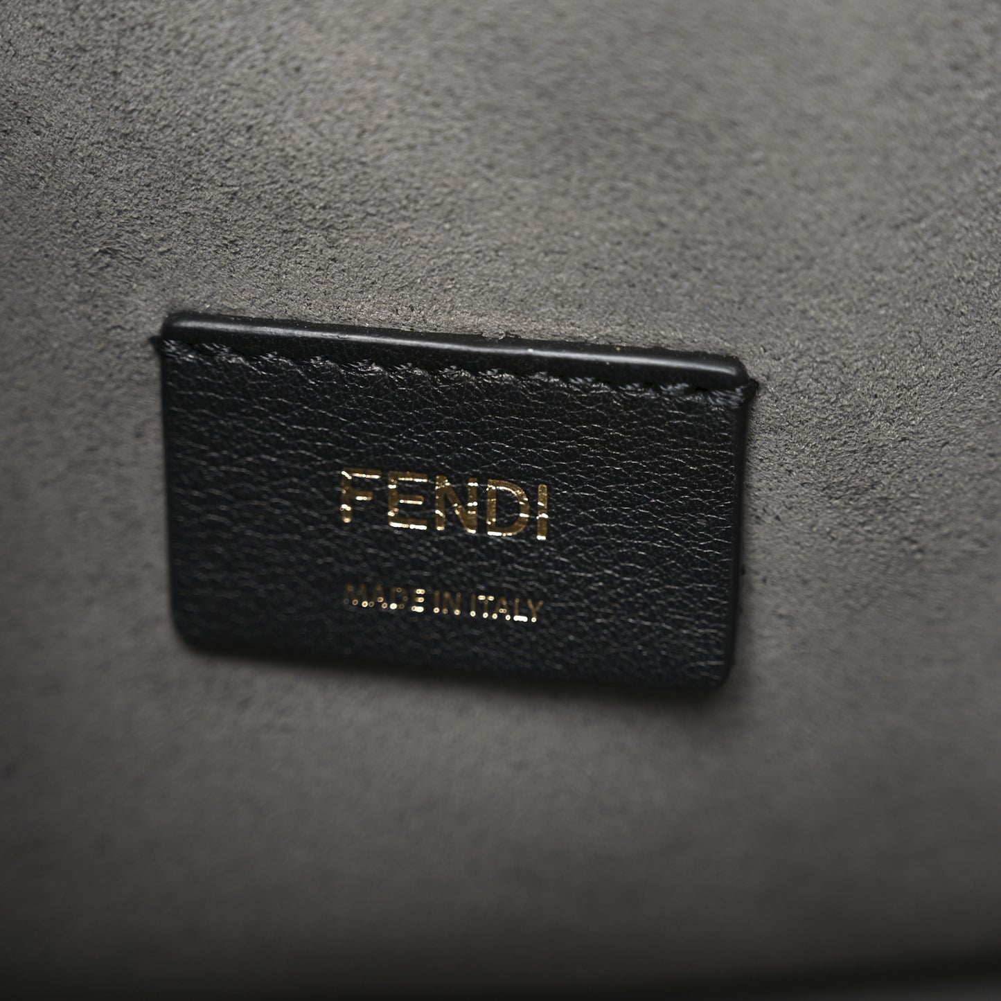 Chenille Vitello Seta Plexiglass FF Fendi O'Lock Zipper Anthracite Asfalto