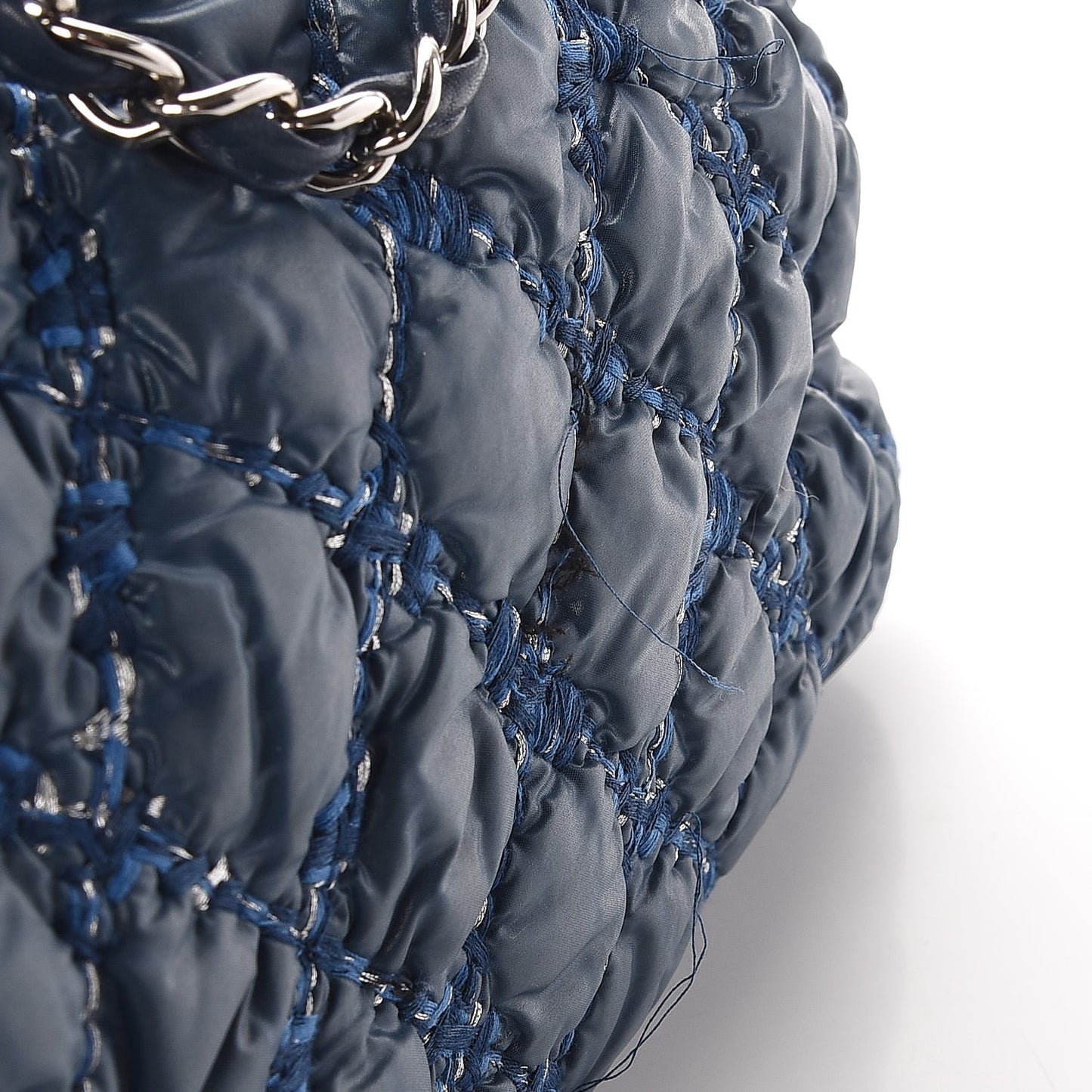 Nylon Quilted Tweed on Stitch Tote Blue