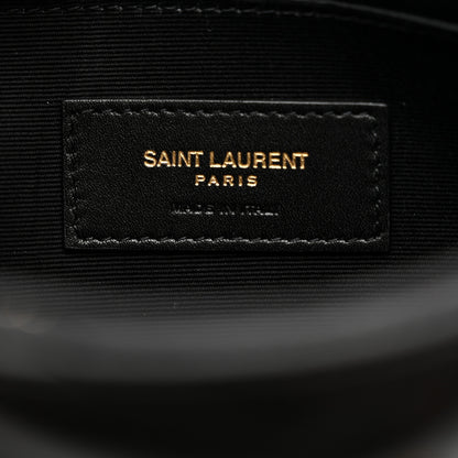 Saint Laurent Calfskin Matelasse Chevron Monogram A5 Wristlet Black 6 of 8