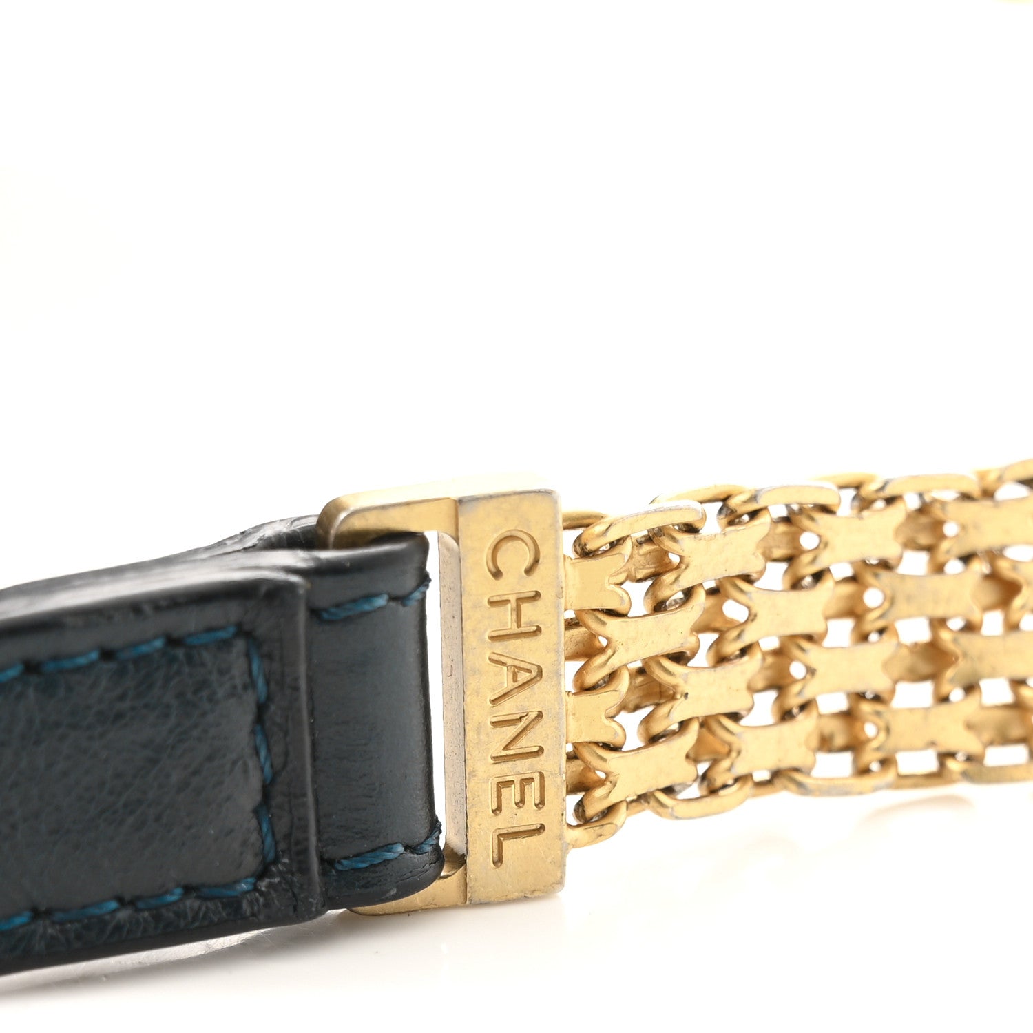 Chanel Calfskin Chevron Quilted Medal Flap Blue 16 of 16