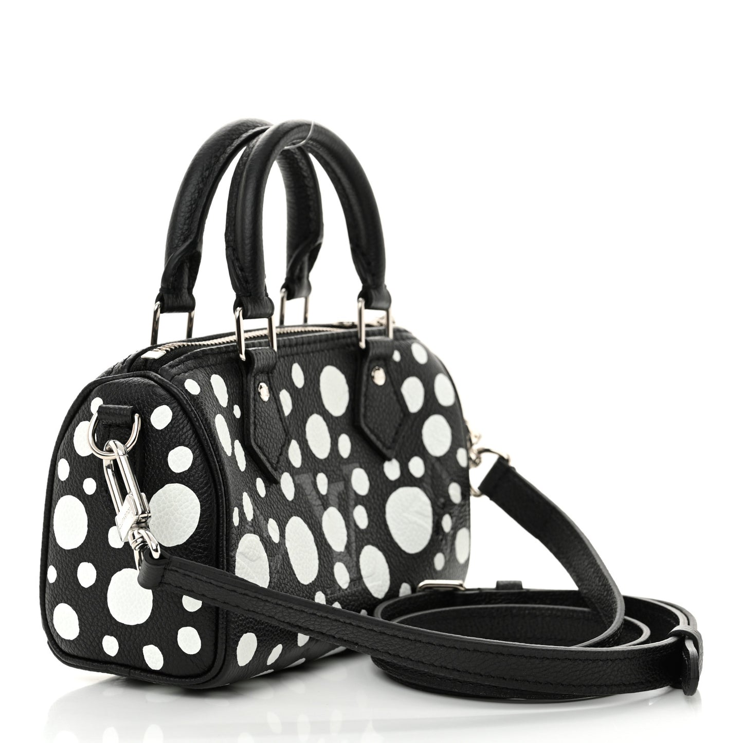 LV X YK Empreinte Infinity Dots Nano Speedy Bandouliere Black White