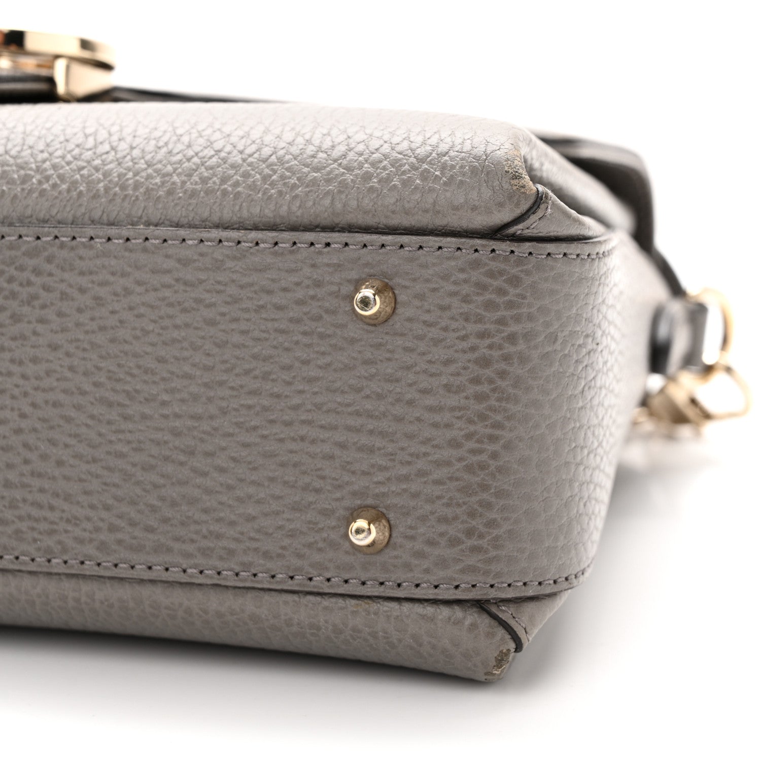 Gucci Dollar Calfskin Interlocking G Top Handle Shoulder Bag Loess 10 of 17