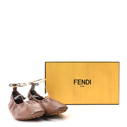 Fendi Vitello Filo Ballerina Flats 35 Brown 9 of 9