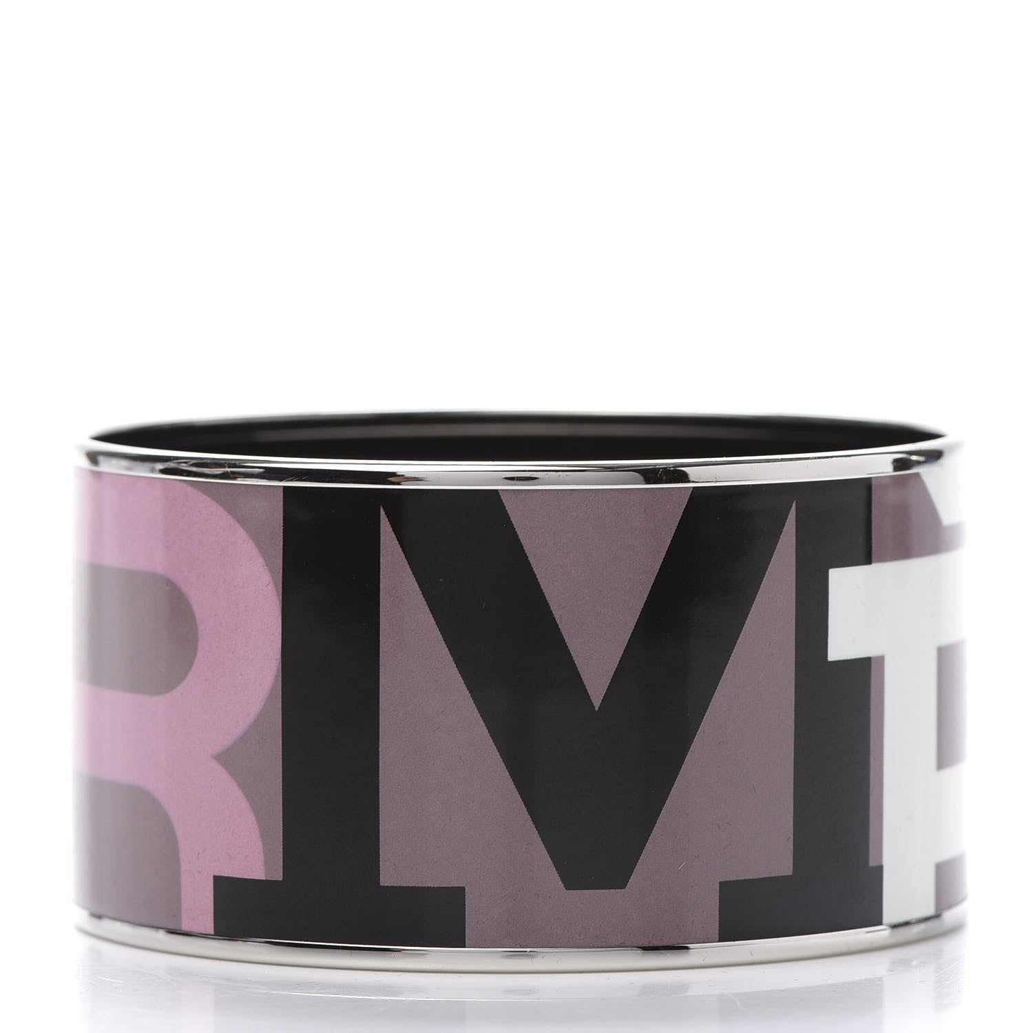 Hermes Enamel Printed Capitales Extra Wide Bracelet 65 3 of 5