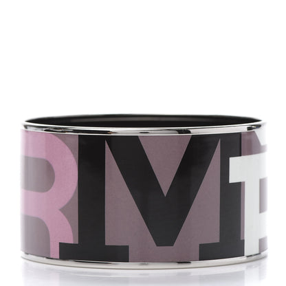 Hermes Enamel Printed Capitales Extra Wide Bracelet 65 3 of 5
