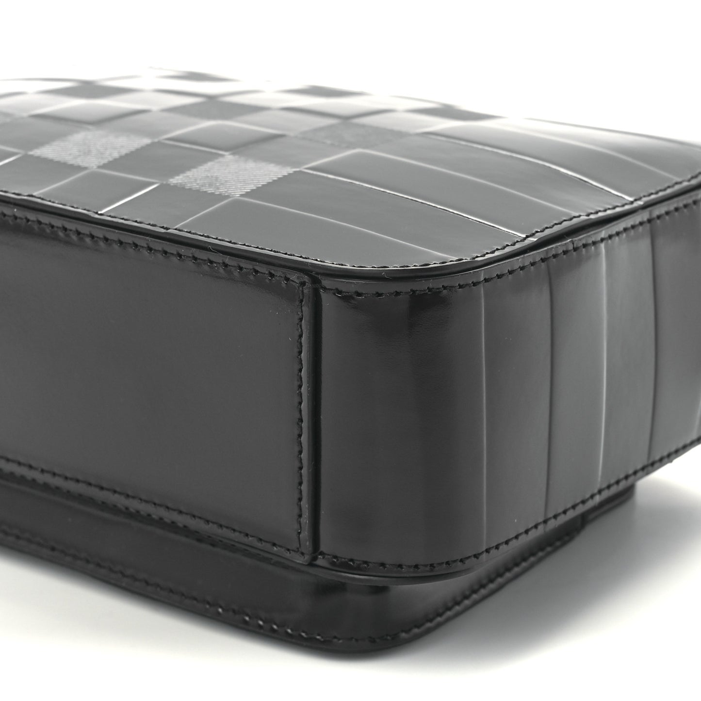 Patent Check Paddy Messenger Dark Charcoal Blue