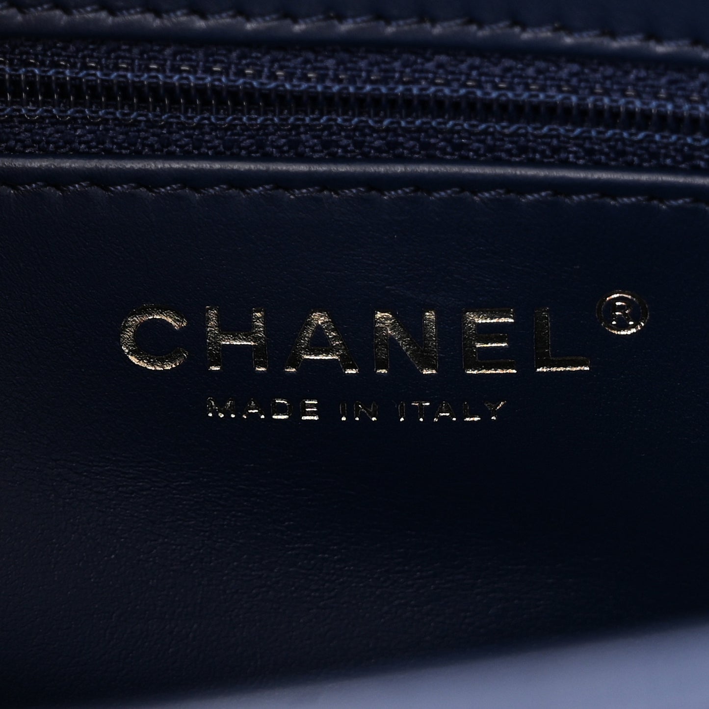 Shiny Aged Calfskin Quilted Nano Kelly Shopper Dark Blue