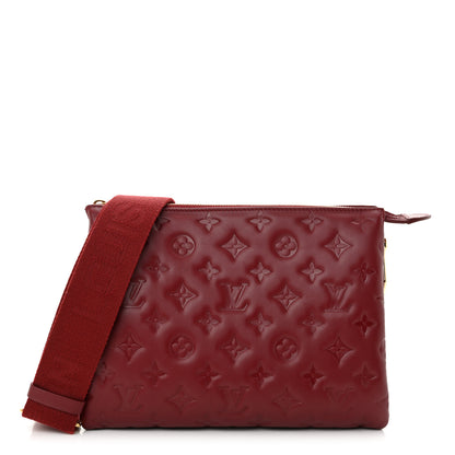 Louis Vuitton Lambskin Embossed Monogram Coussin PM Wine 1 of 9