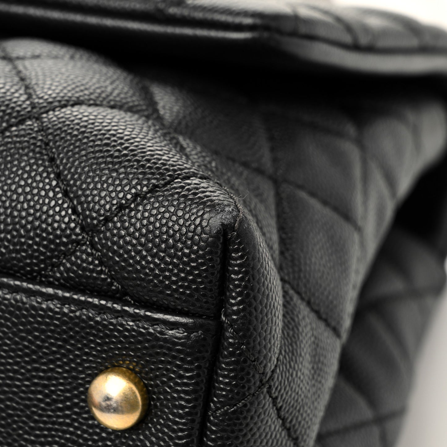 Caviar Lizard Embossed Quilted Small Coco Handle Flap Black
