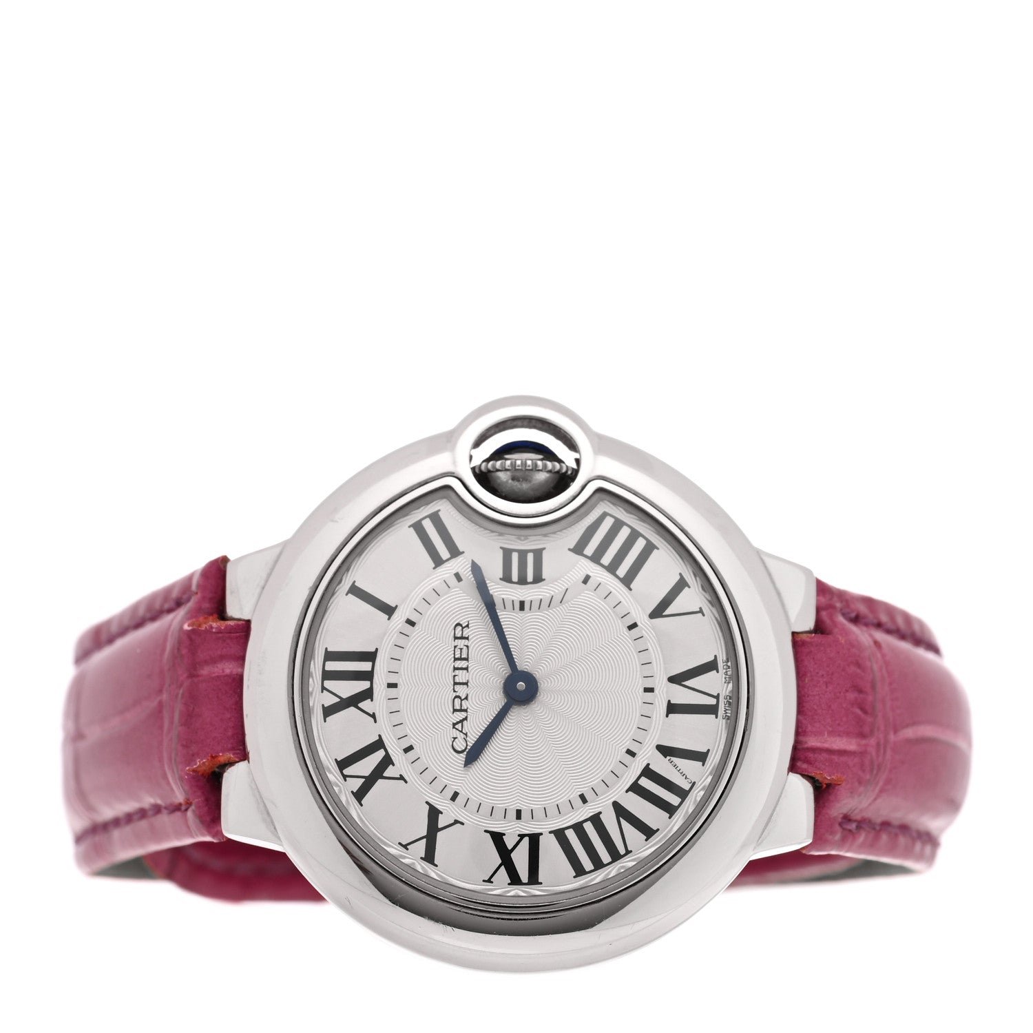 Cartier Stainless Steel Alligator 33mm Ballon Bleu De Cartier Quartz Watch Red 2 of 5