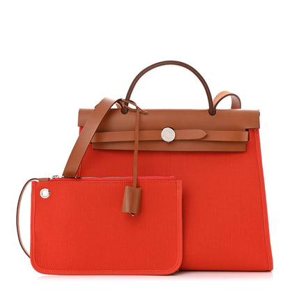 Hermes Vache Hunter Toile Herbag Zip 31 PM Capucine Fauve 3 of 12