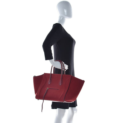 Celine Nubuck Medium Phantom Luggage Red 3 of 15