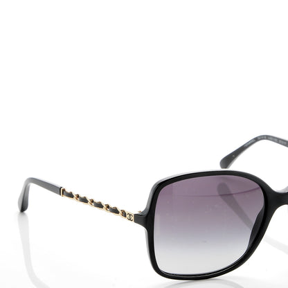 Chanel Lambskin Square Chain Sunglasses 5210-Q Black 8 of 9