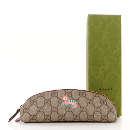 Gucci GG Supreme Monogram Cat Pencil Case Beige Ebony 11 of 11
