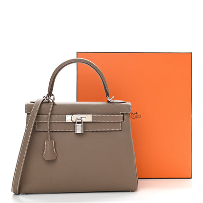 Hermes Togo Kelly Retourne 28 Etoupe 13 of 13