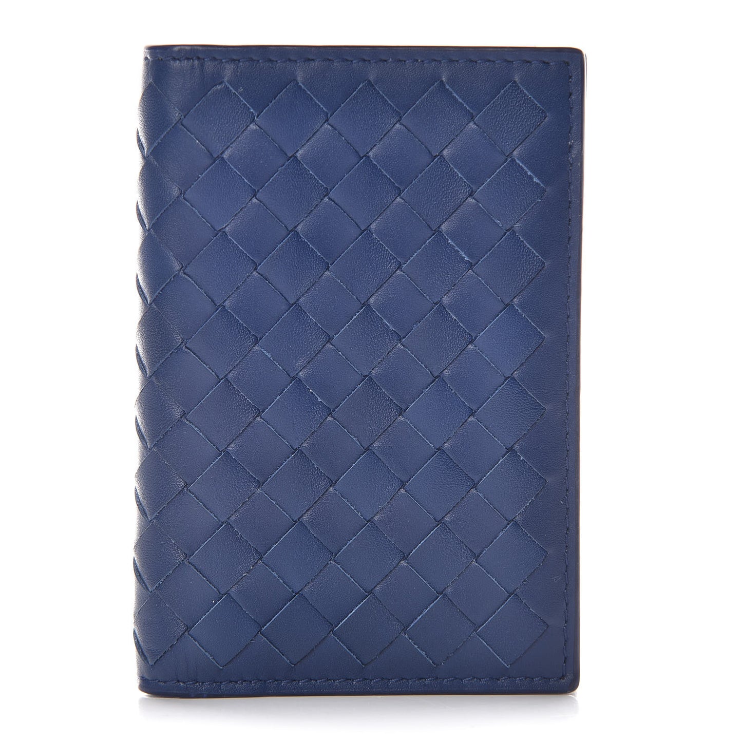 Nappa Intrecciato Card Holder Cobalt