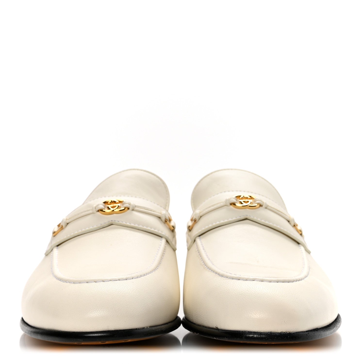 Gucci Lambskin Mens Interlocking G Loafers 8.5 Off White 3 of 10