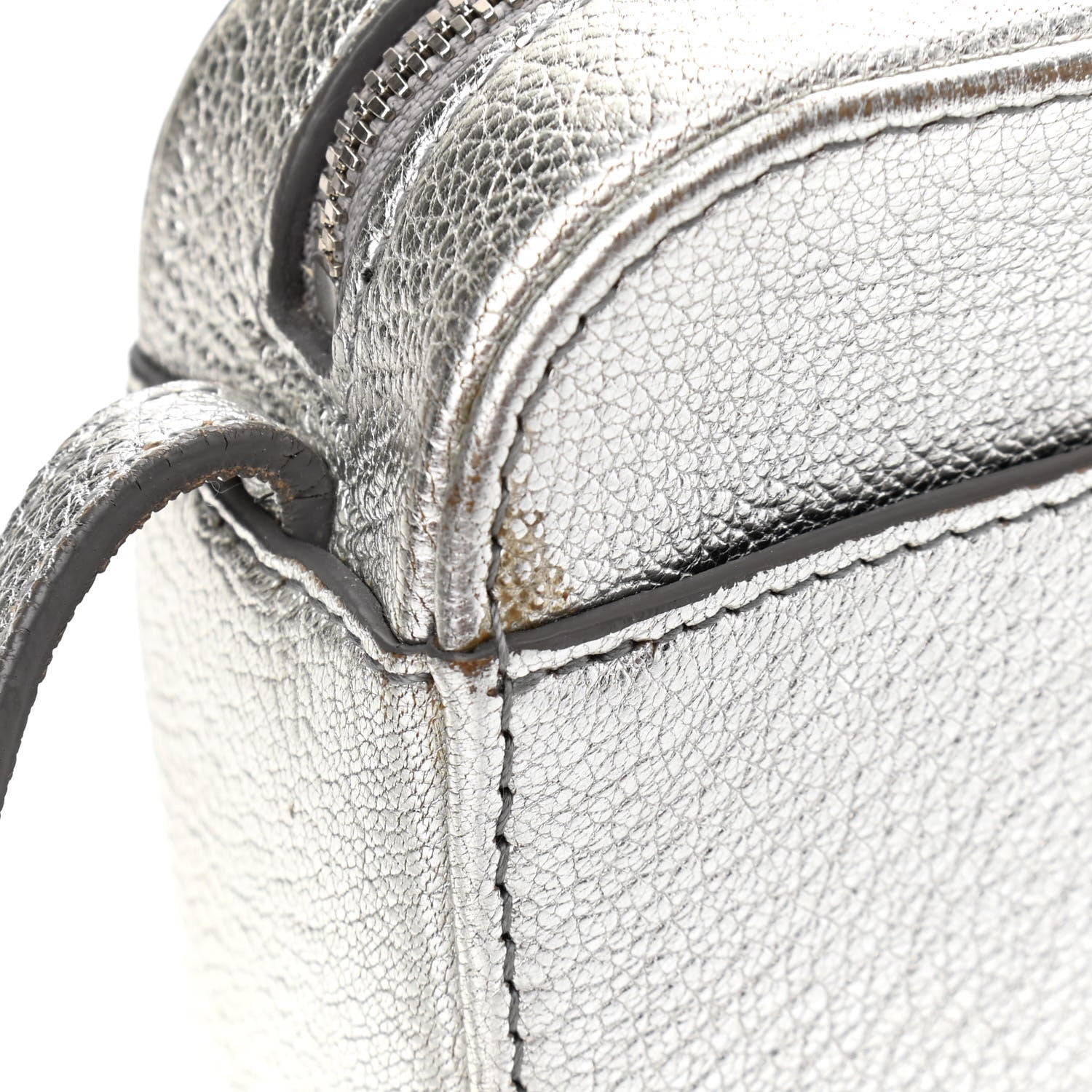 Balenciaga Metallic Goatskin Logo XS Everyday Camera Bag Argent Black 12 of 15