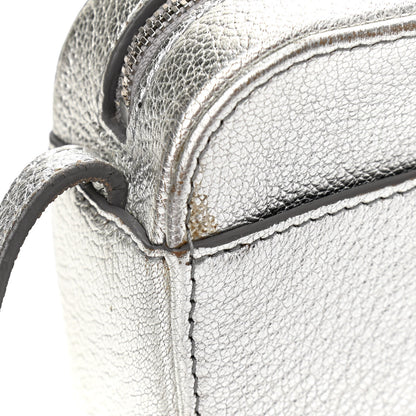 Balenciaga Metallic Goatskin Logo XS Everyday Camera Bag Argent Black 12 of 15