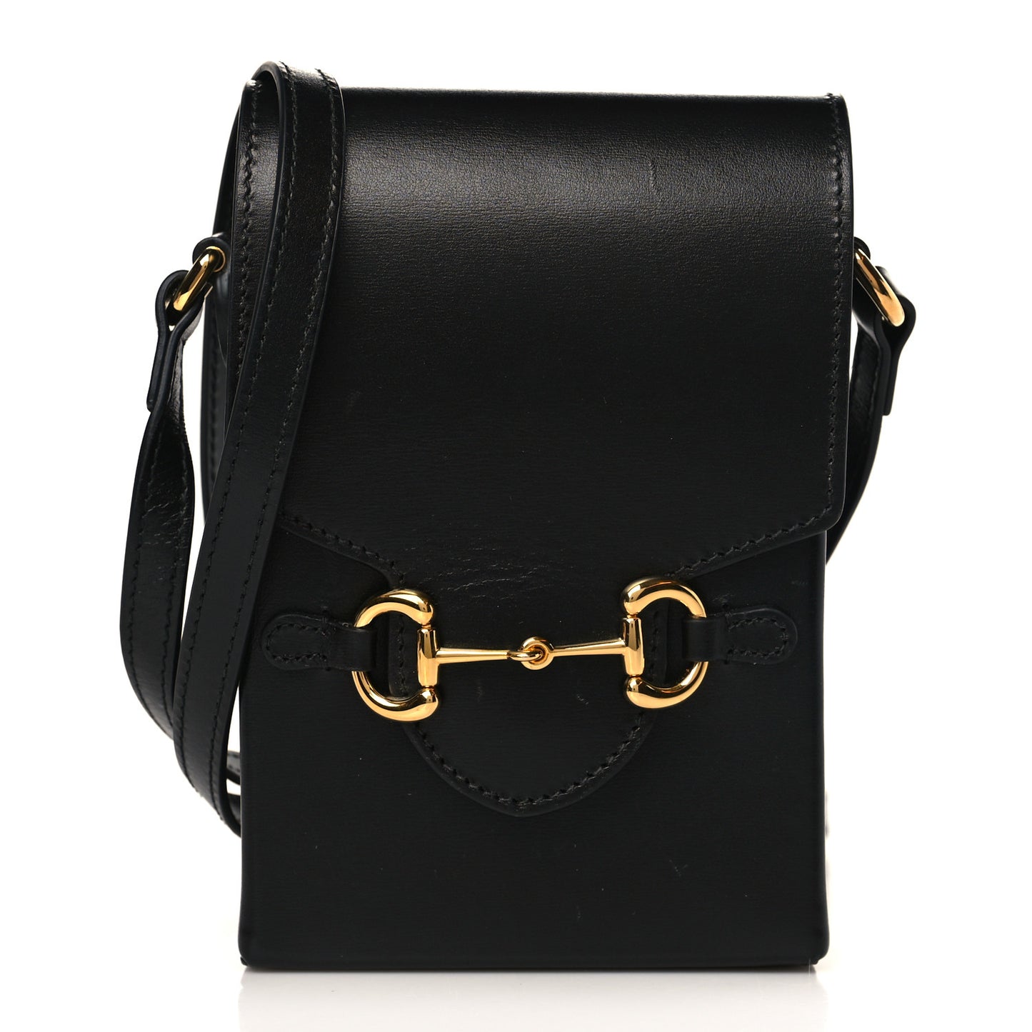 Boarded Plutone Calfskin Mini Horsebit 1955 Crossbody Bag Black