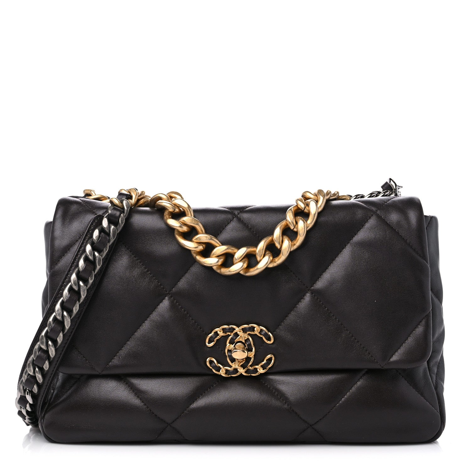 Chanel Lambskin Quilted Large Chanel 19 Flap Dark Brown 1 of 10