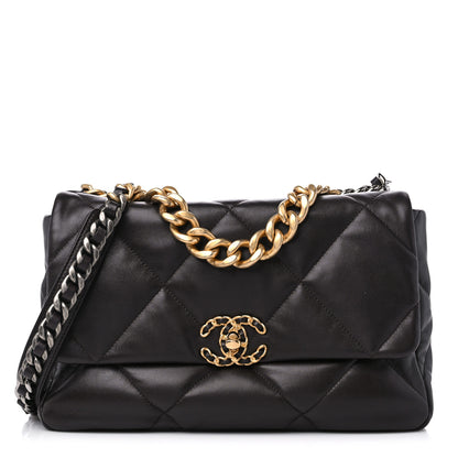 Chanel Lambskin Quilted Large Chanel 19 Flap Dark Brown 1 of 10