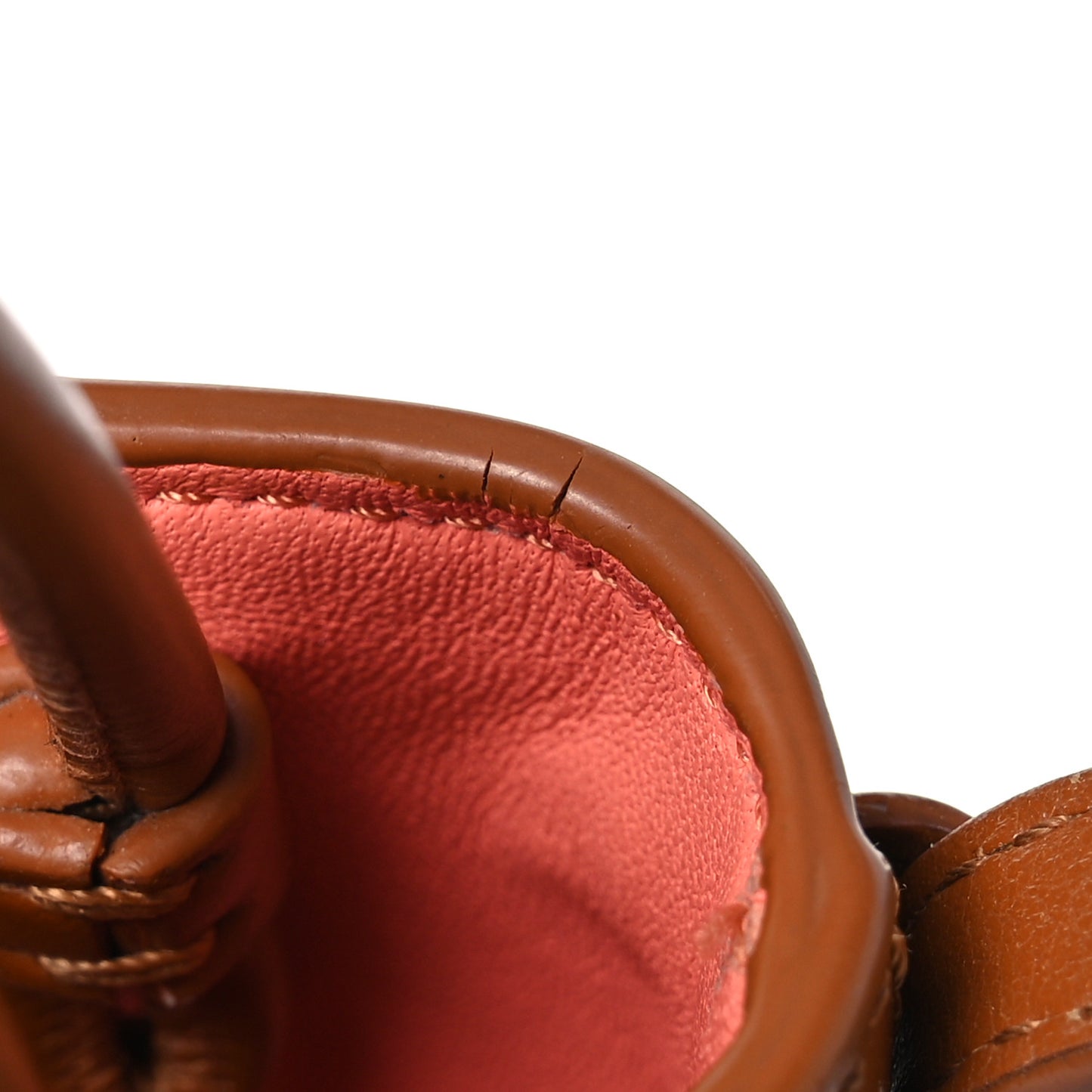Shiny Calfskin Micro Sense Tote Bag Caramel