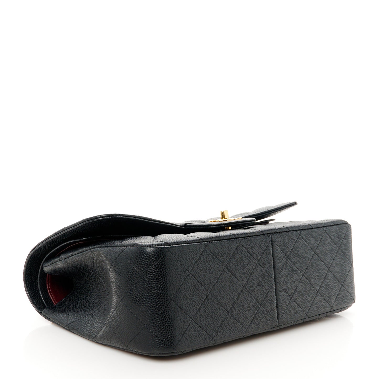 Caviar Quilted Jumbo Double Flap Black