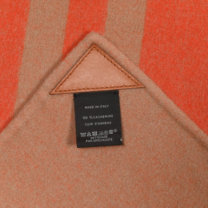 Hermes Cashmere Voltige Double Face Poncho Corail Creme 2 of 3