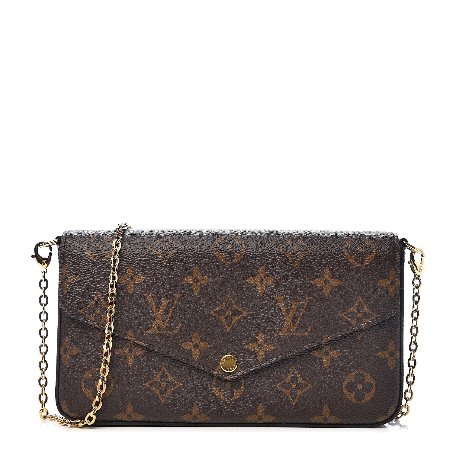 Louis Vuitton Monogram Pochette Felicie Chain Wallet Fuchsia 1 of 18