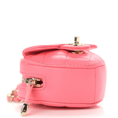 Chanel Lambskin Quilted CC In Love Heart Coin Purse With Chain Pink 5 of 12