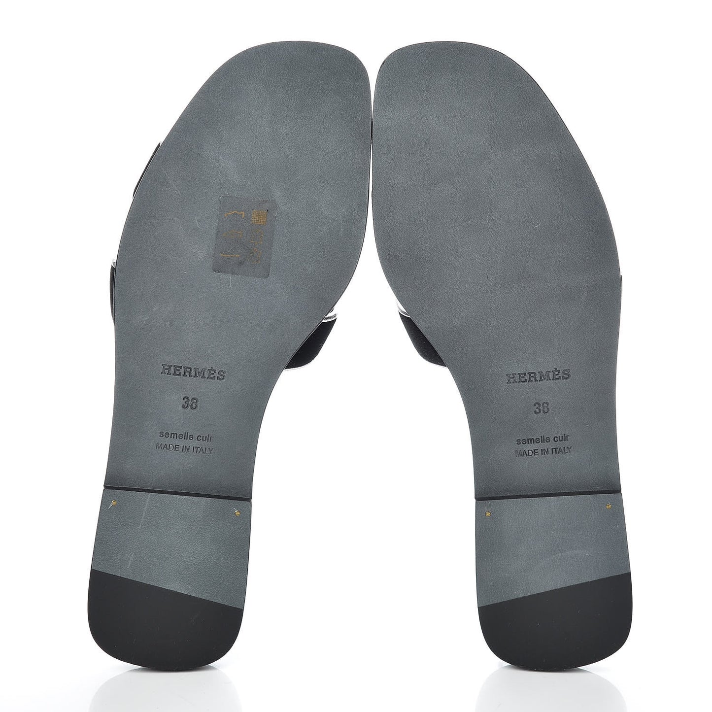 Velvet Nappa Oran Sandals 38 Black Argent Vieilli