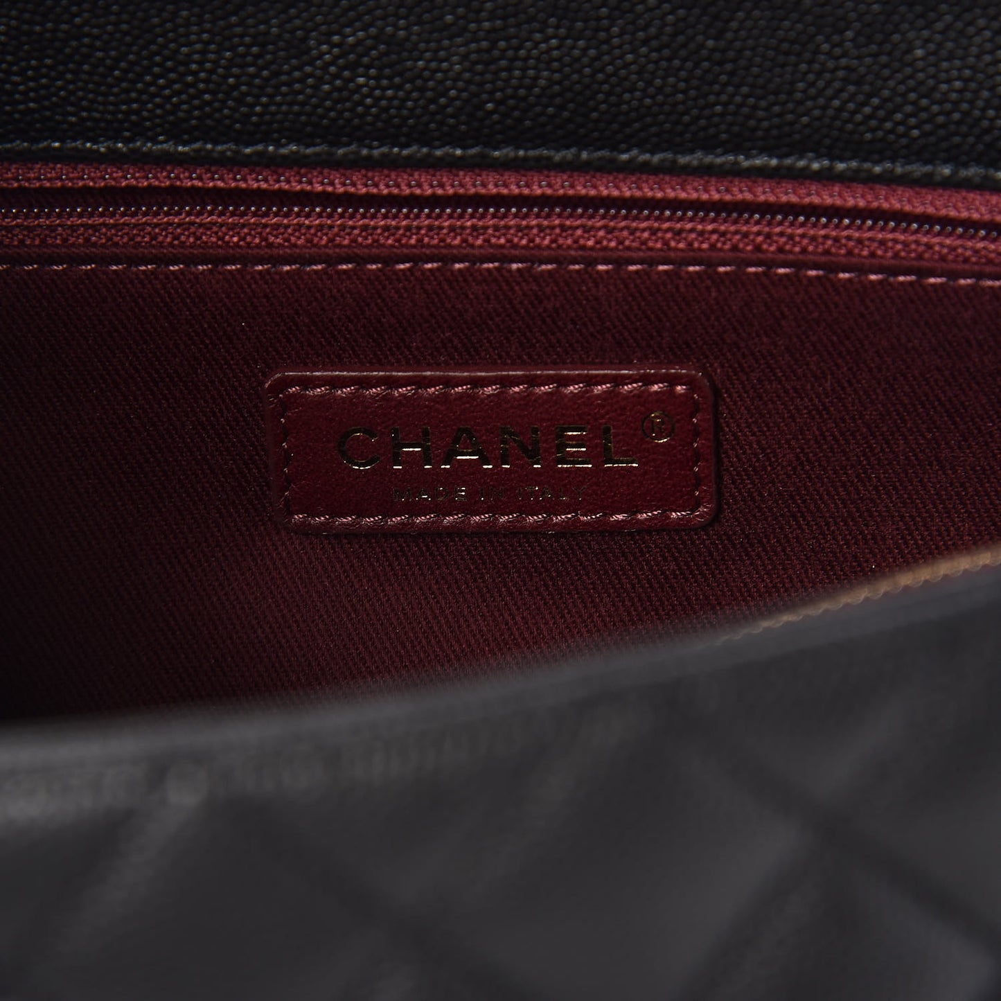 Caviar Quilted Small Coco Handle Flap Black