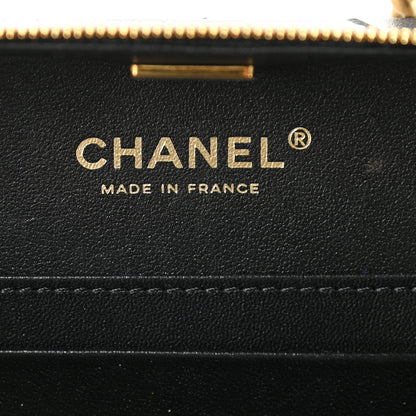 Chanel Lambskin Quilted Top Handle Small Vanity Case Black 6 of 13