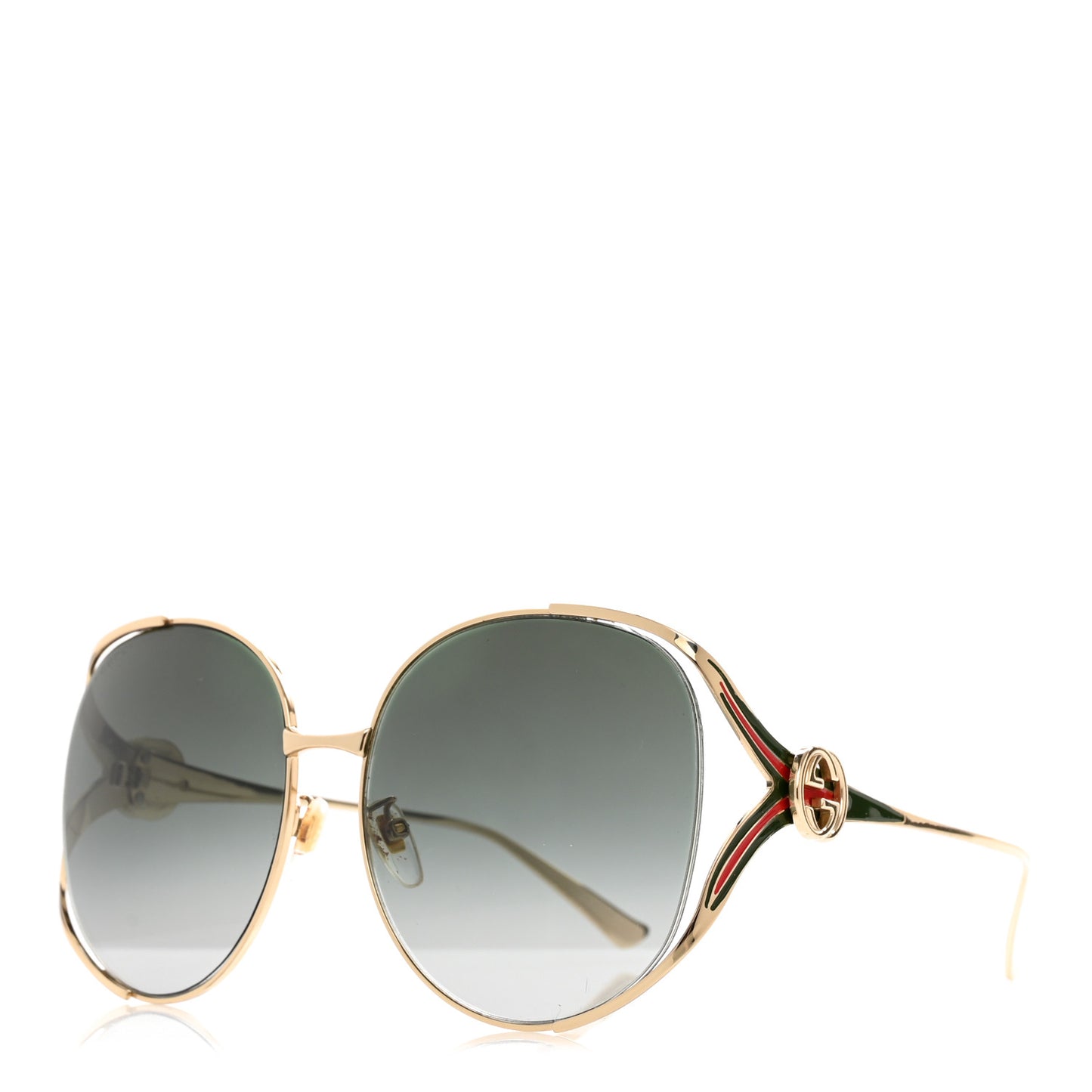 Metal Oversized Round Frame GG0225S Sunglasses Gold