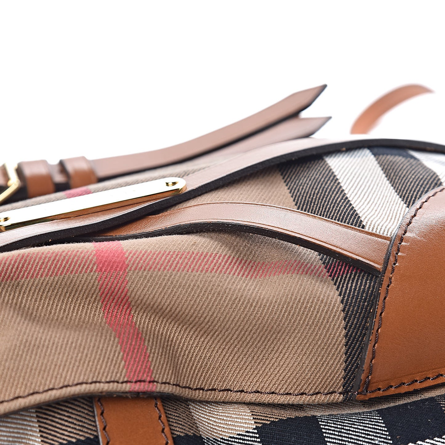 House Check Bridle Calfskin Small Dutton Hobo Light Tan
