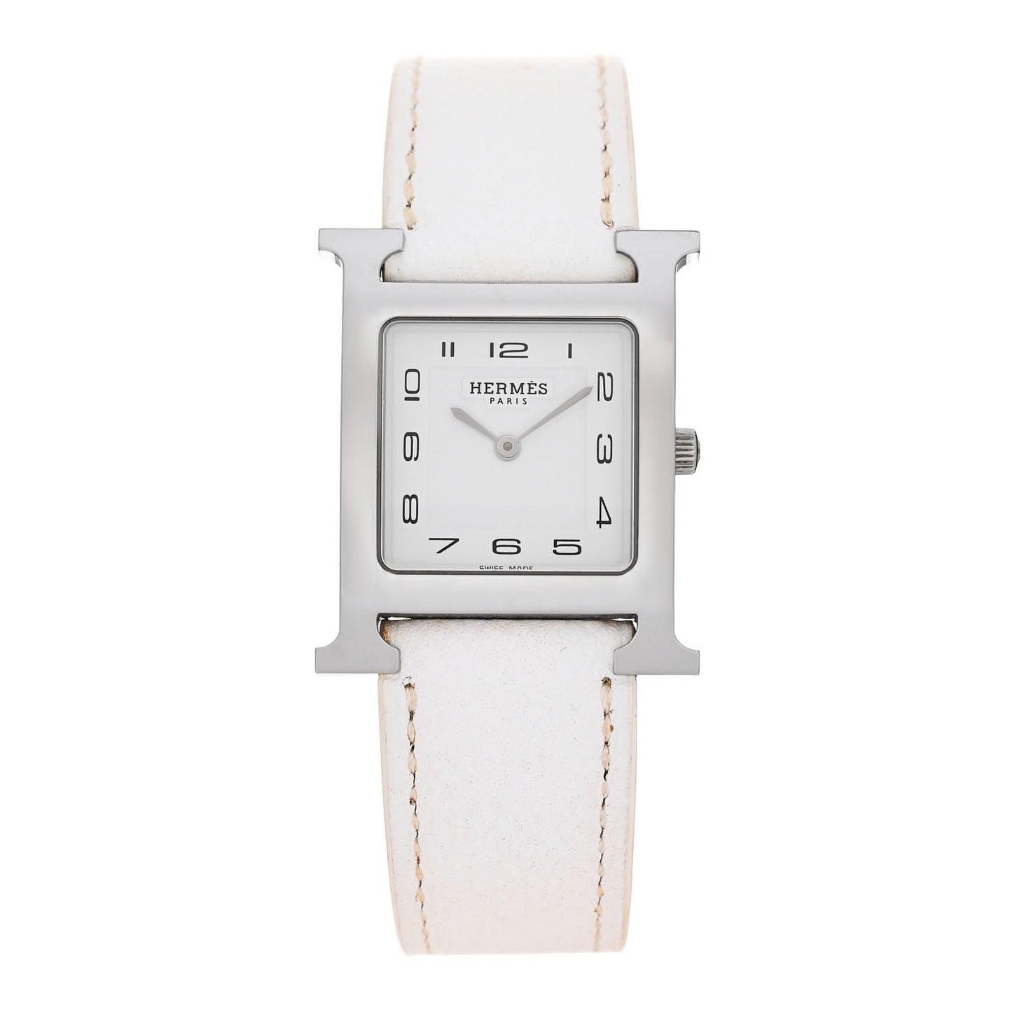 Stainless Steel Epsom 26mm Heure H Hour Quartz Watch Blanc