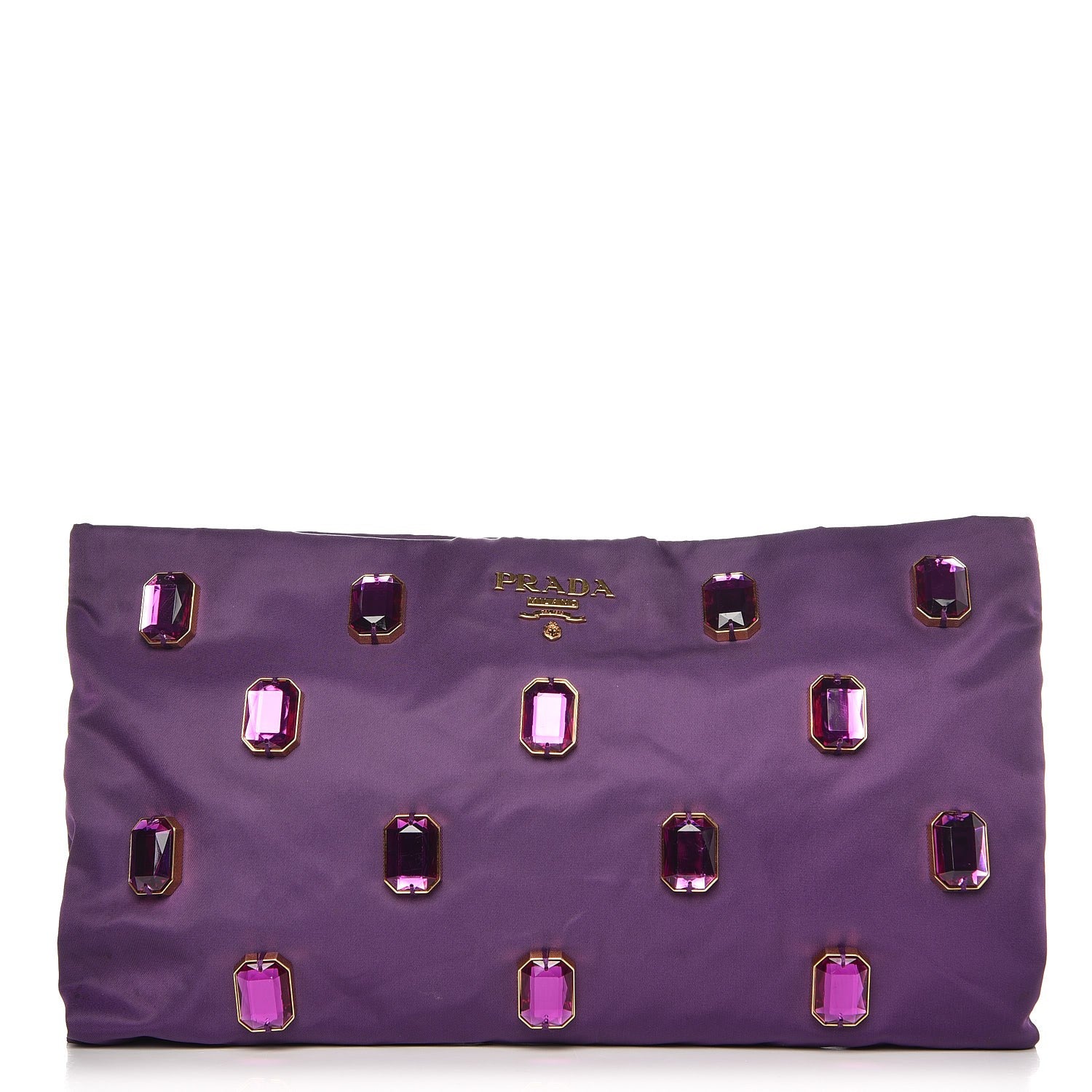 Prada Tessuto Nylon Pietre Jeweled Clutch Anemone 1 of 7