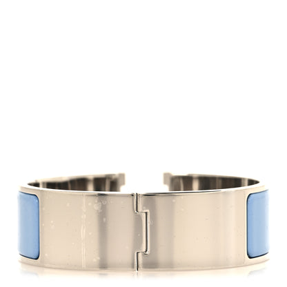 Hermes Enamel Wide Clic Clac H Bracelet GM Bleu Chardon 3 of 5