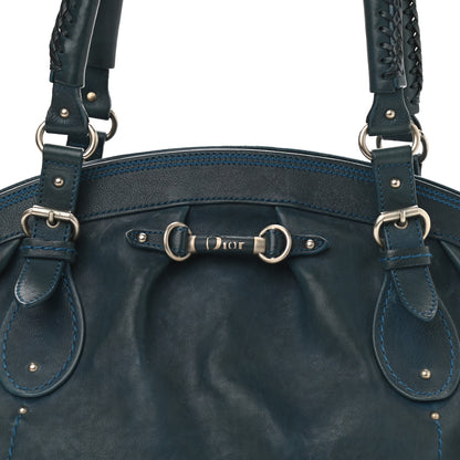 Christian Dior Calfskin Frame Satchel Blue 19 of 20