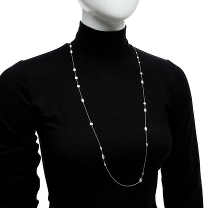 Roberto Coin 18K White Gold Diamond Station Necklace 2 of 5