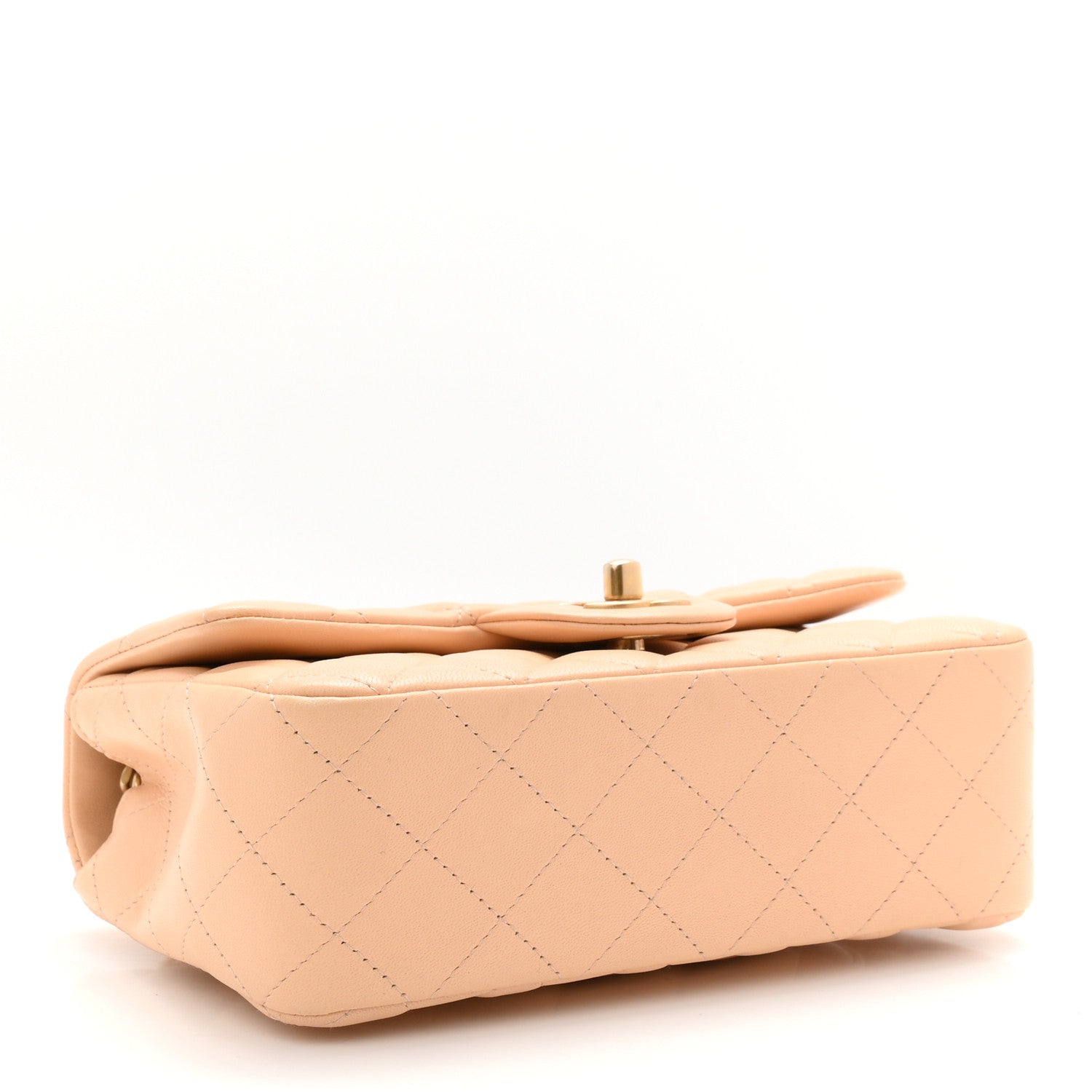 Chanel Lambskin Quilted Mini Rectangular Flap Beige 4 of 10