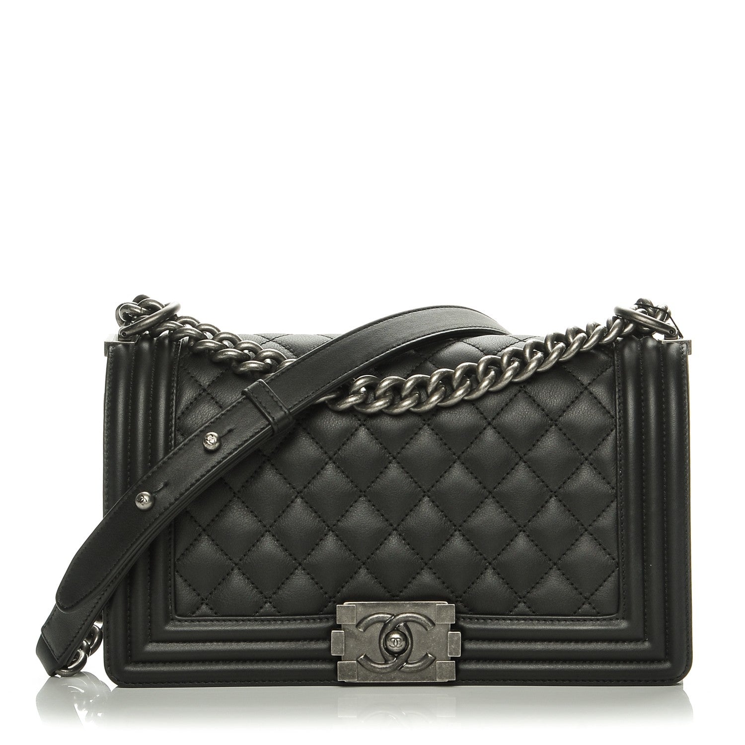 Chanel Calfskin Quilted Medium Boy Flap Black 1 of 8
