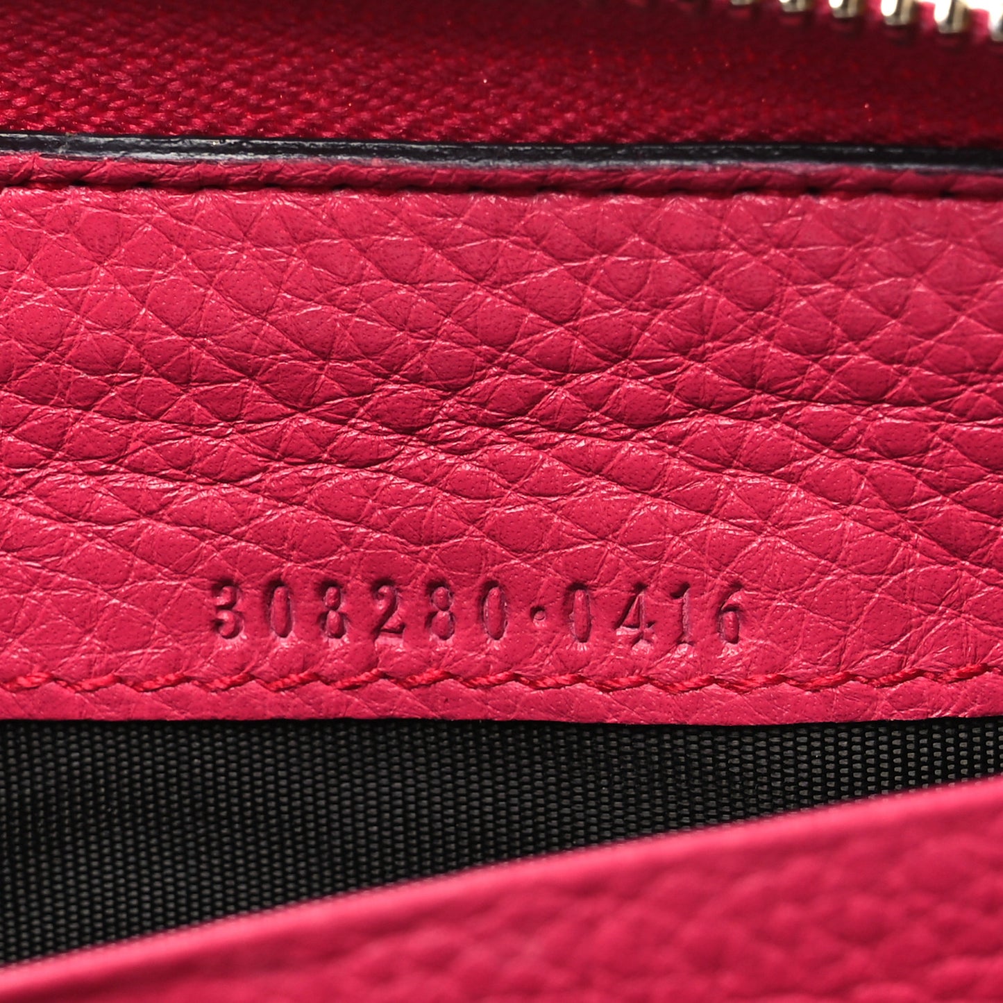 Pebbled Calfskin Soho Zip Around Wallet Pink