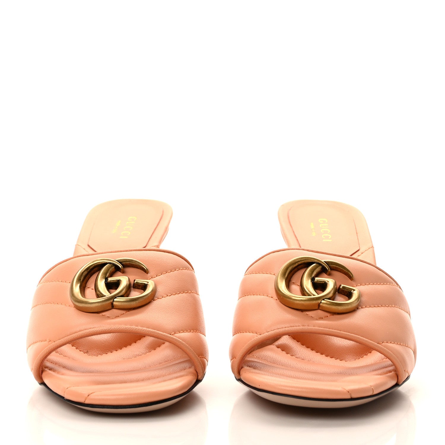Gucci Nappa Matelasse GG Marmont 75mm Slide Sandals 36 Peachy Chic 2 of 9