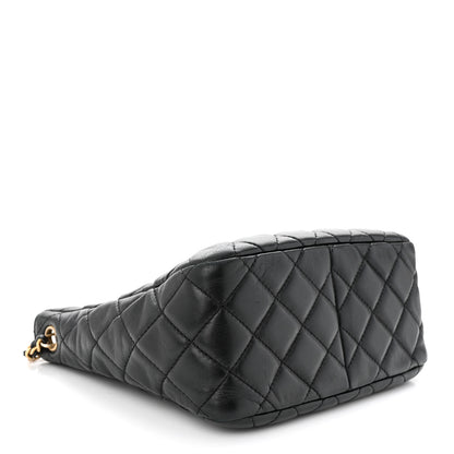 Chanel Lambskin Quilted Small Pearl Crush Hobo Black 4 of 10