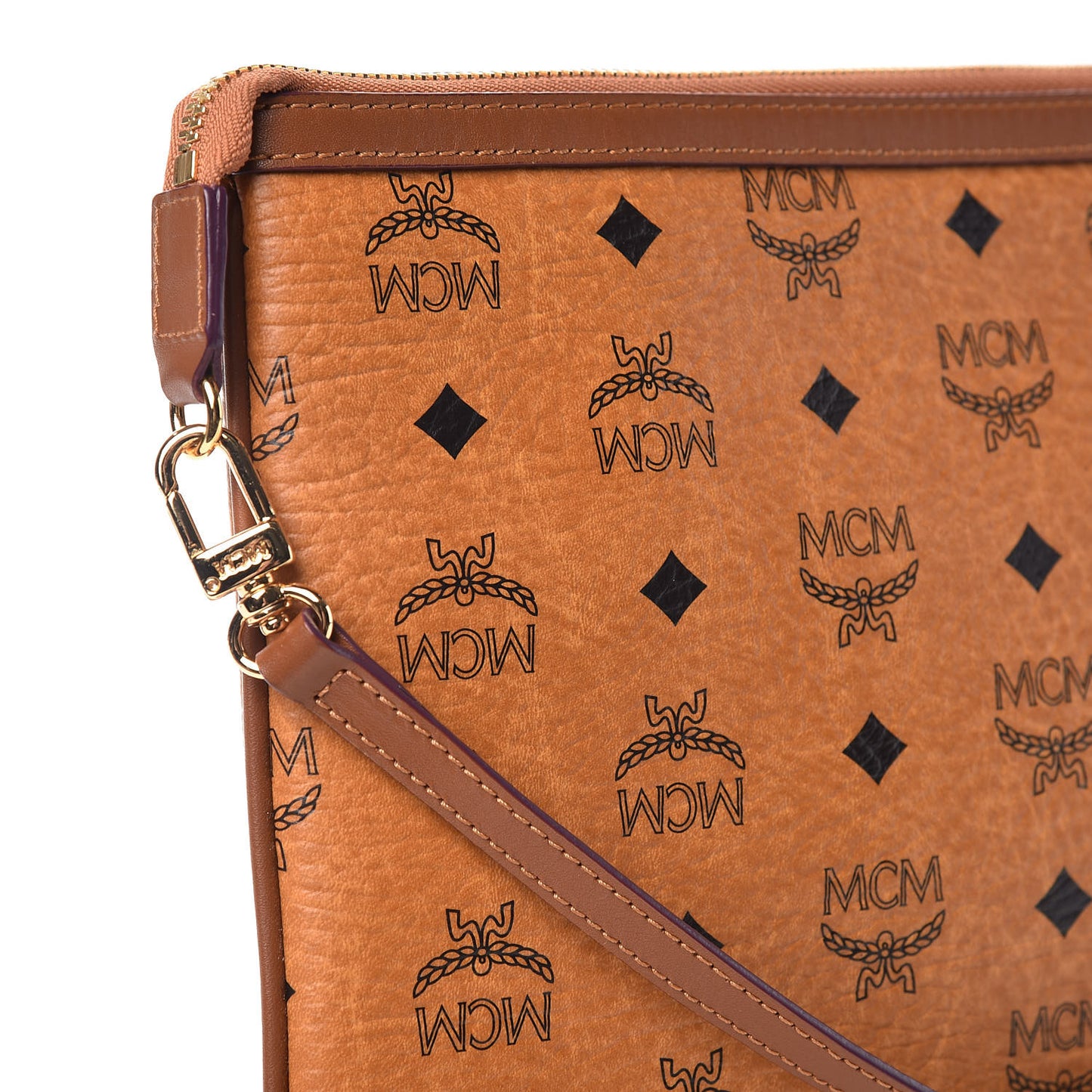 Visetos Medium Stark Wristlet Pouch Cognac