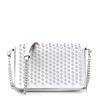 Christian Louboutin Calfskin Spiked Zoompouch Crossbody White 1 of 10